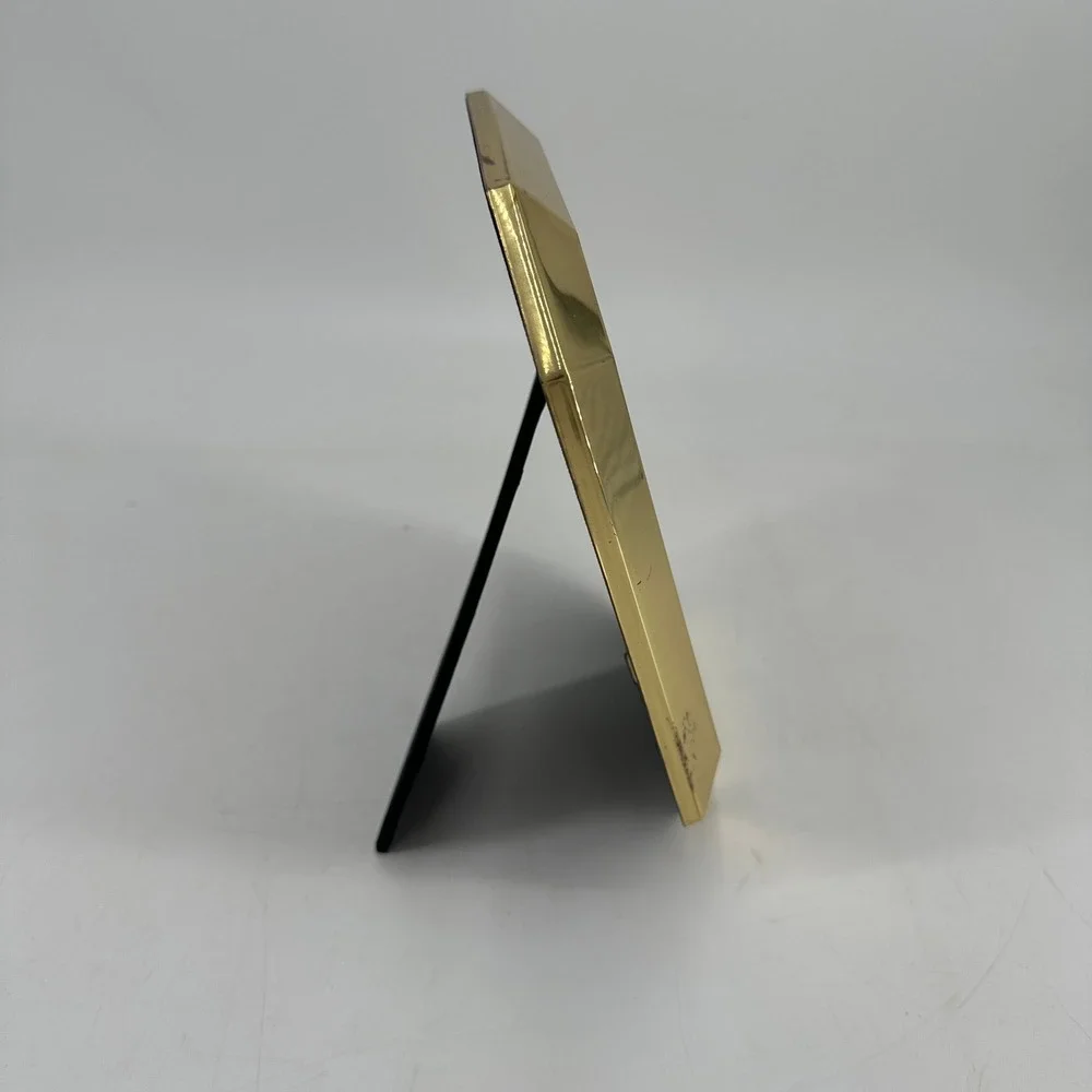 Vintage Gold Tone Octagon Beveled Picture Frame Hollywood Regency Decor 5x7